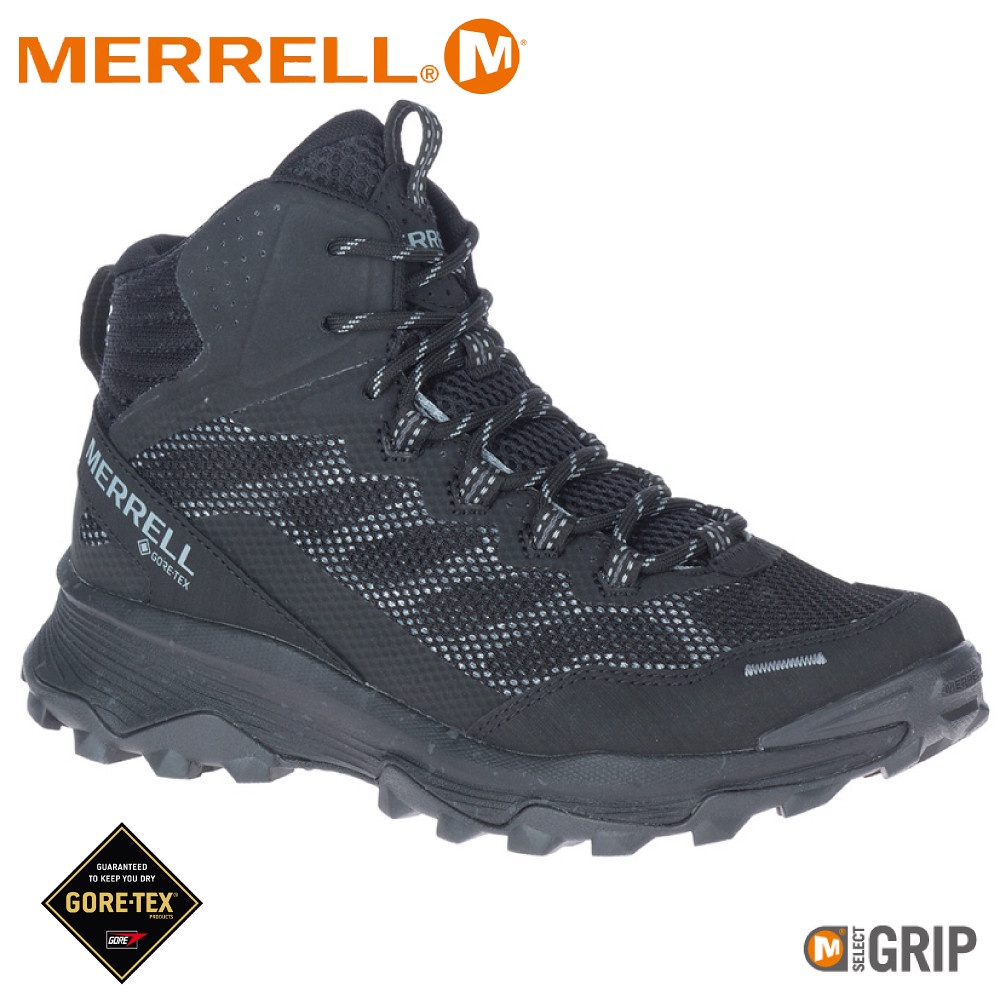 【MERRELL 美國 女 SPEED STRIKE GORE-TEX中筒登山鞋 《黑》】ML066986/登山鞋