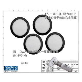 4入 濾網組 適 【JWAY】無線三合一塵蹣吸塵器 JY-SV01M JY-SV01MP