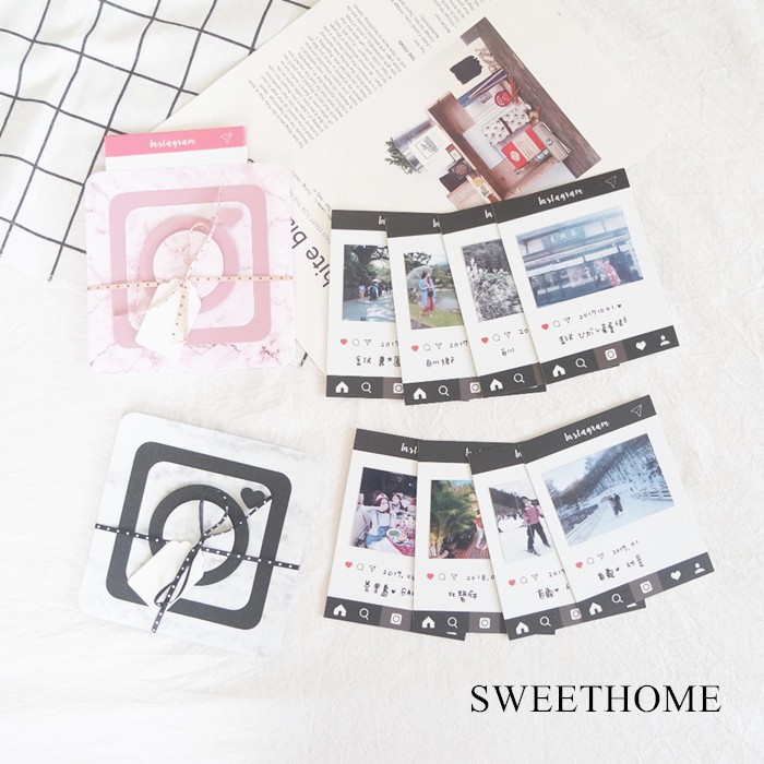 [🔺現貨] 滿額免運▶Sweet Home 手作卡片－『Instagram 造型手工卡片＊大理石紋－口袋式收納小卡』