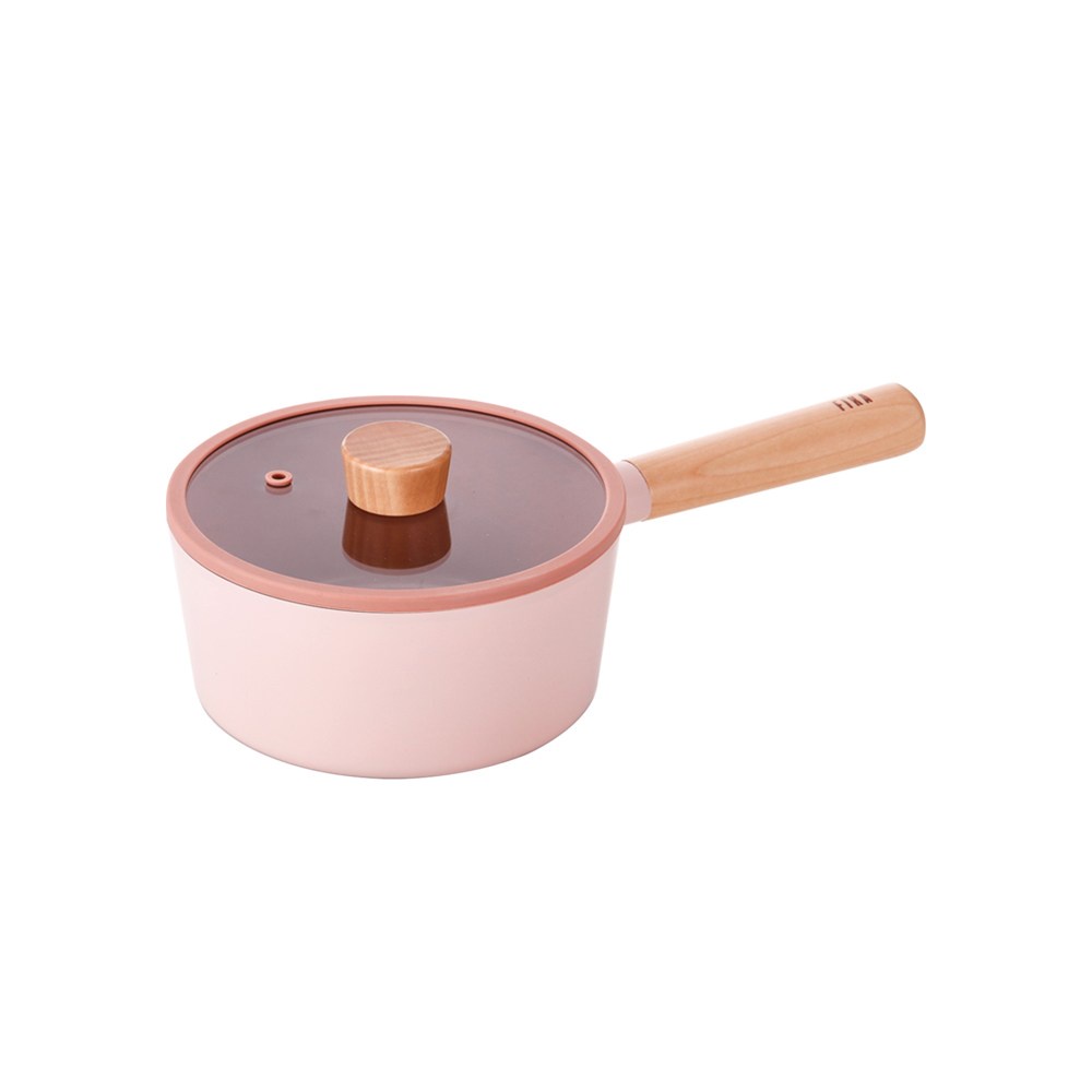 FIKA系列鑄造不沾單柄湯鍋18CM 粉紅色