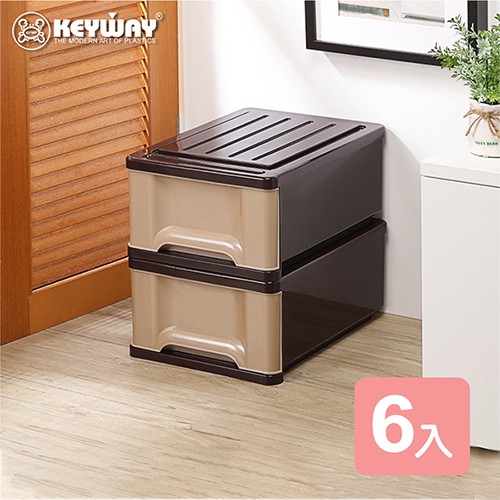 《真心良品》KEYWAY 加州抽屜式收納箱9.6L-6入組