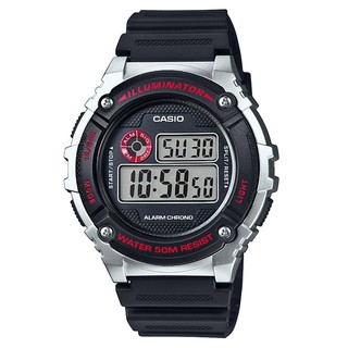 附發票 臺灣卡西公司貨【時間光廊】CASIO 卡西歐 防水/秒計時碼表/LED照明 學生錶/當兵 W-216H-1C