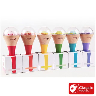 《德國Classic world》虹彩沙鈴(六色可選／多件優惠)【幼兒手搖鈴音樂玩具 適合10個月以上】客來喜經典木玩具