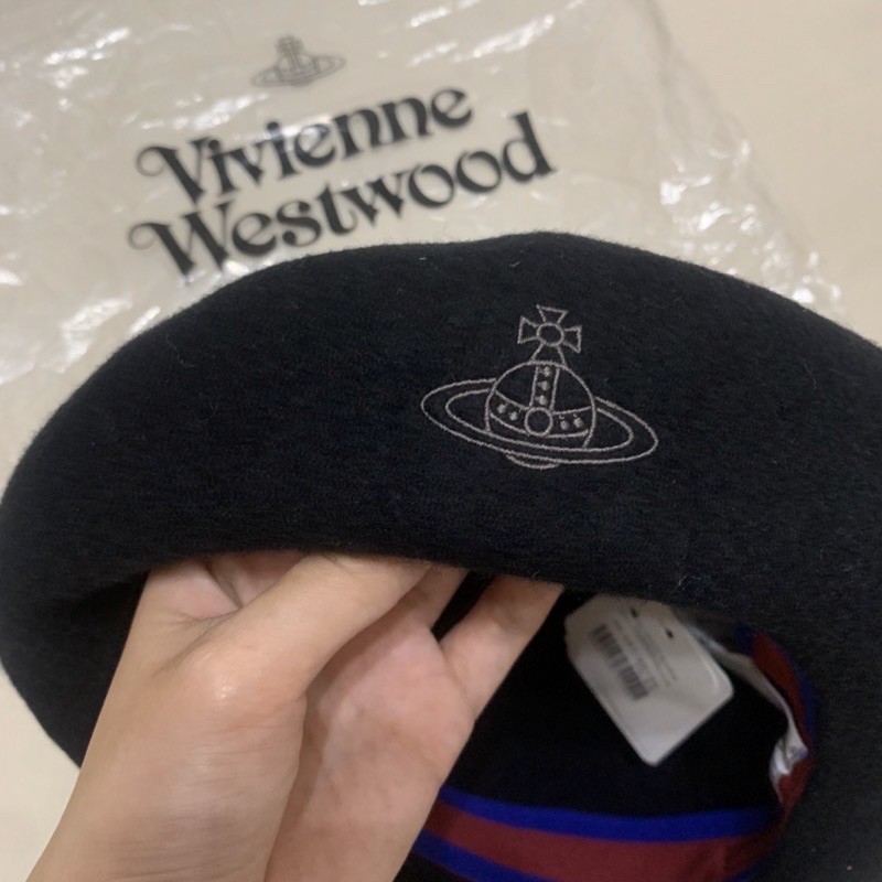 ❗️全新現貨❗️Vivienne Westwood 黑色羊毛貝雷帽