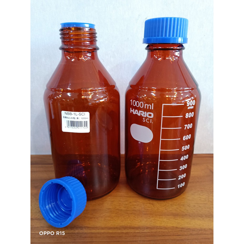 HARIO 血清玻璃瓶 棕色 250ml/500ml/1000ml NBB-250/500/1L-SCI 玻璃瓶 藍蓋