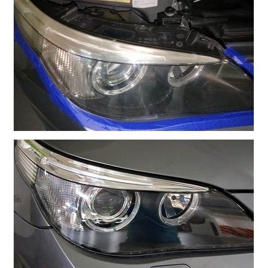 大燈快潔現場施工 BMW 寶馬 535D 535I 540I 原廠車大燈泛黃霧化拋光修復翻新處理
