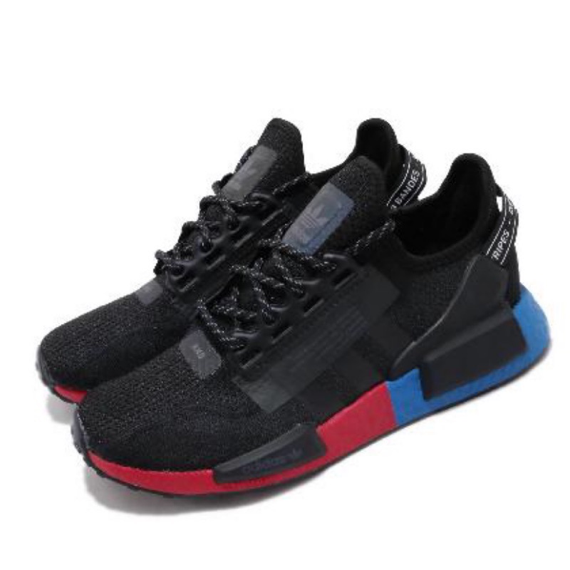 ADIDAS ORIGINALS NMD V2 黑藍紅 透氣 運動 休閒 慢跑鞋 男女鞋 情侶鞋 穿搭 FV9023