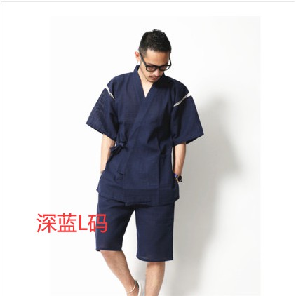 免運 夏季純棉男甚平浴衣 和服日式睡衣 和服甚平家居服 短袖甚平睡衣套裝 蝦皮購物