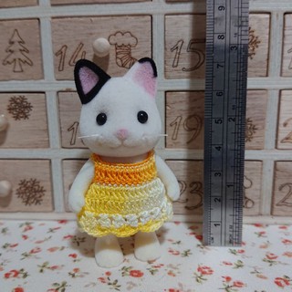手工製作 森林家族 服裝 姐姐尺寸 橘黃白漸層連身裙 現貨
