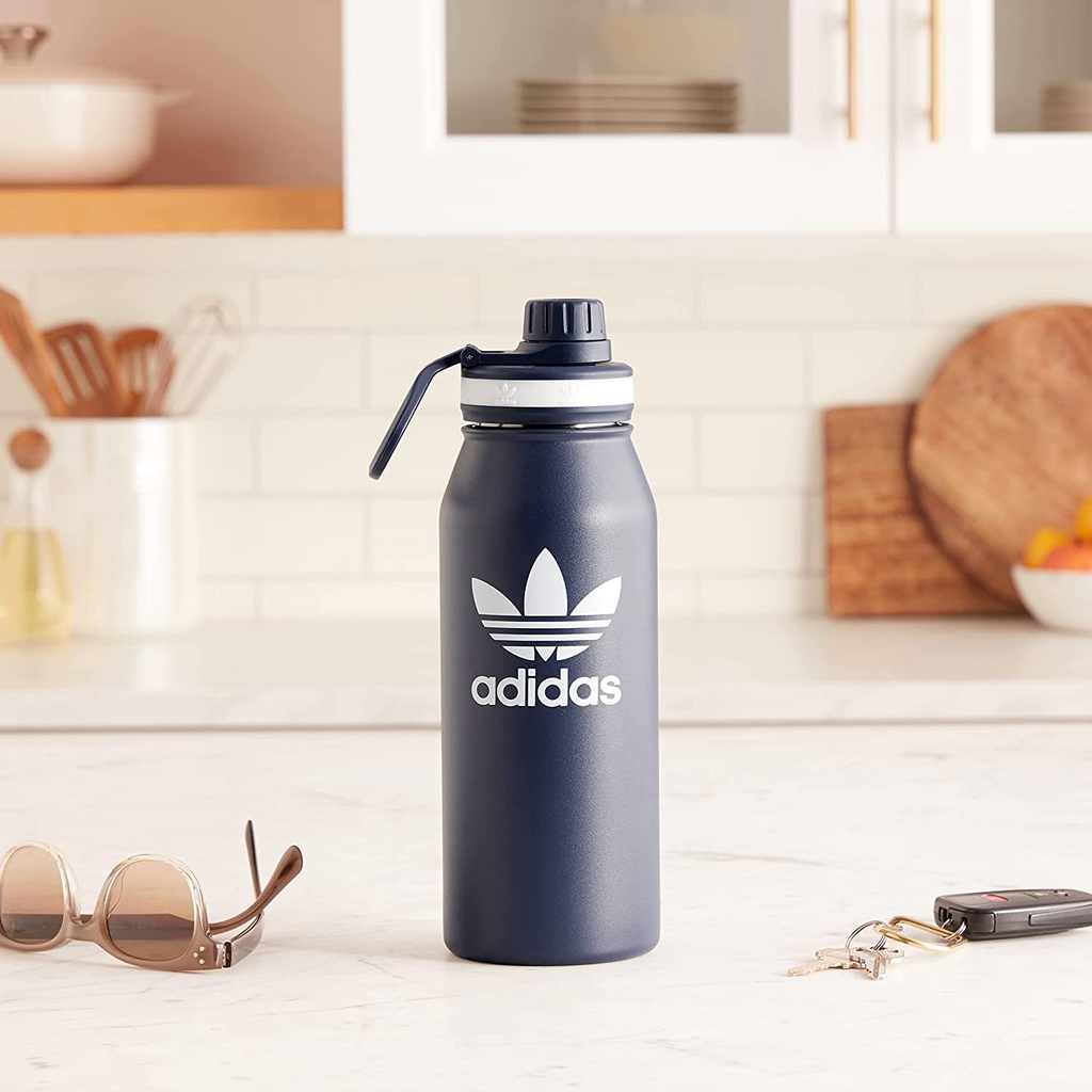 ADIDAS STEEL BOTTLE 海軍藍水壺1公升限量 三葉草 運動水壺 保溫瓶 愛迪達不鏽鋼#2023年到台