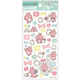 ⊕FollowV⊕日本文具《現貨》卡娜赫拉 Kanahei 粉紅色兔子/小鳥P助 花朵/蝴蝶結 貼紙/手帳裝飾 日本製