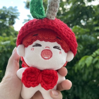 10cm娃娃紅蘋果帽子和蝴蝶結套裝(套裝娃娃)