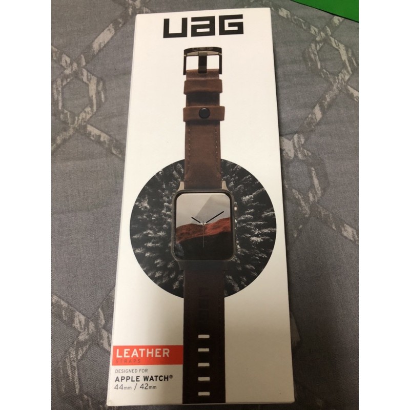 （二手）UAG APPLE WATCH 42/44mm皮革錶帶-棕色，誠可議價