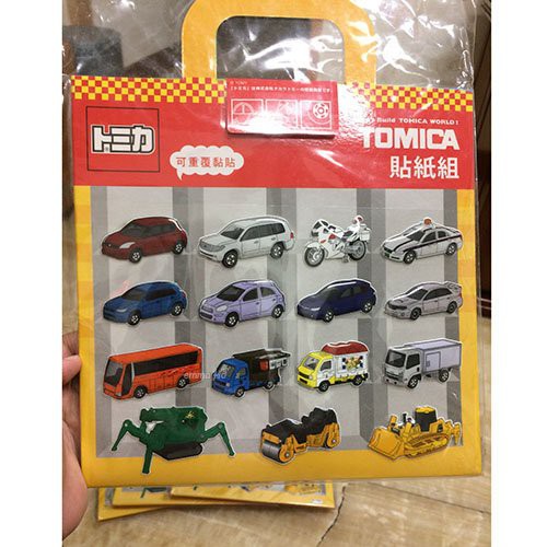 TOMICA 可重複黏貼 汽車貼紙組 手提 泡泡貼紙 貼紙書 立體場景 15台車