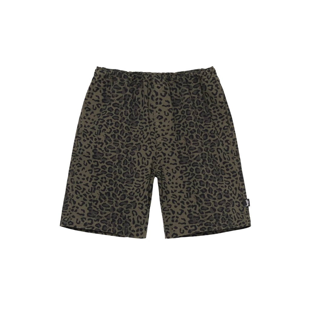 《 零碼 綠色 小碼 》台灣公司貨 22SS Stussy LEOPARD BEACH SHORT 豹紋 短褲 海灘褲