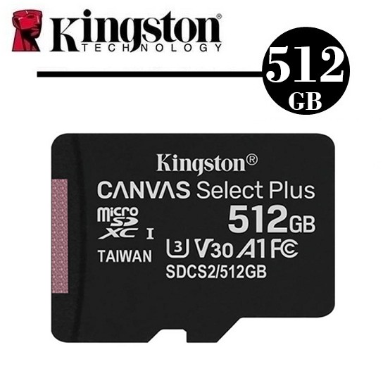 金士頓Kingston 512GB 512G Canvas Select Plus microSDXC U3 SDCS2