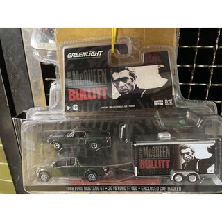 《模王》 1/64 美國綠光 模型合金車 1968 福特拖車組