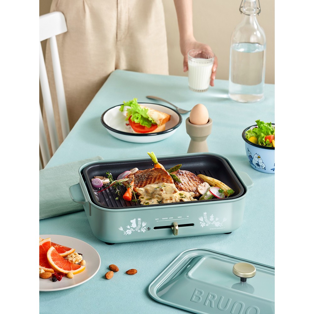 Bruno日本多功能燒烤鍋料理鍋一體電熱火鍋家用電烤盤鍋姆明 蝦皮購物