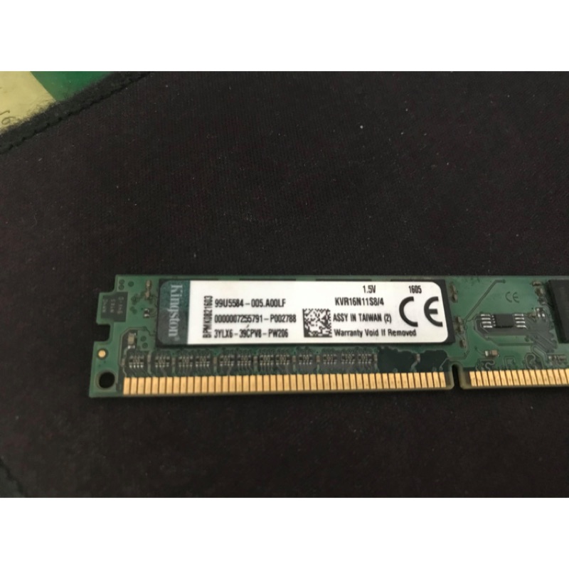 金士頓 DDR3 1600 4G 單面顆粒 半高 原廠終身保