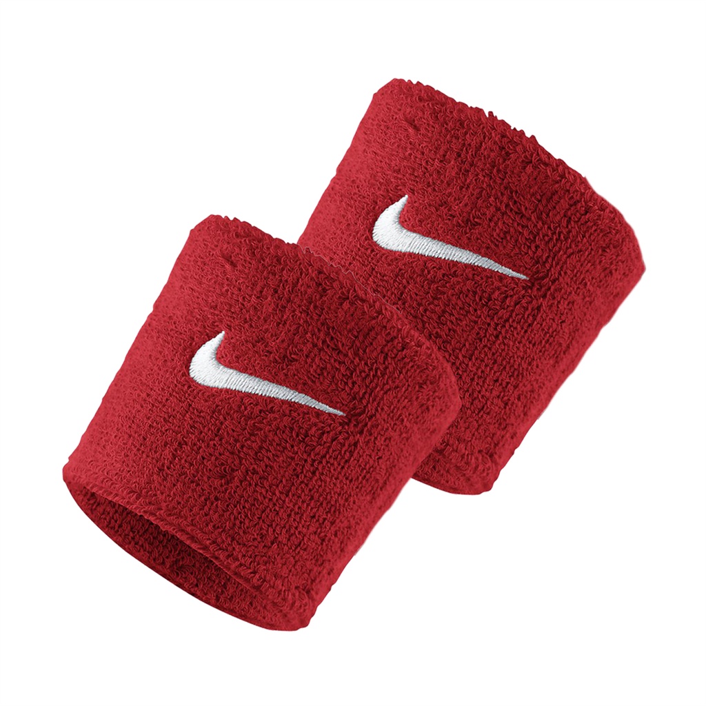 Nike 護腕 Swoosh 男女款 紅 吸水毛巾布 雙入裝 勾勾 各類運動 【ACS】 NNN0460-1OS