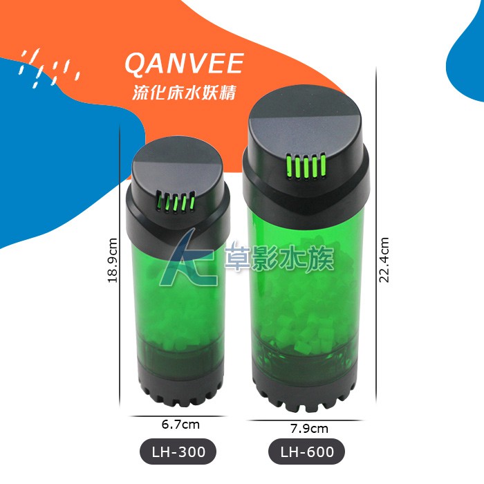 【AC草影】QANVEE 仟銳 流化床水妖精（LH-600）【一個】水妖精過濾器 流砂床 K1濾材可使用 滾動過濾