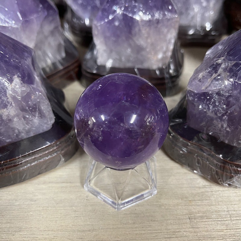 玻利維亞天然紫黃晶球 4.5公分