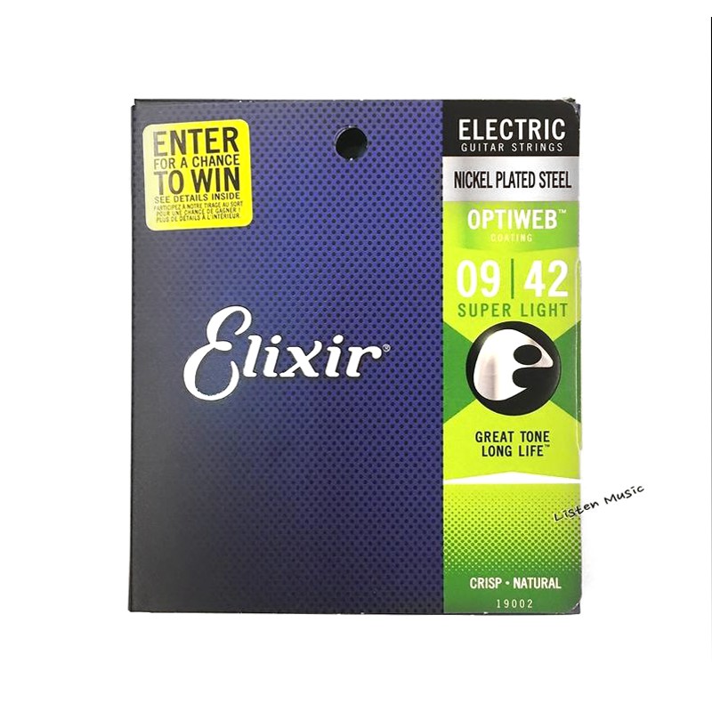 Elixir OPTIWEB 19002 鍍鎳鋼 (09-42) 超級薄膜 電吉他弦【立昇樂器】