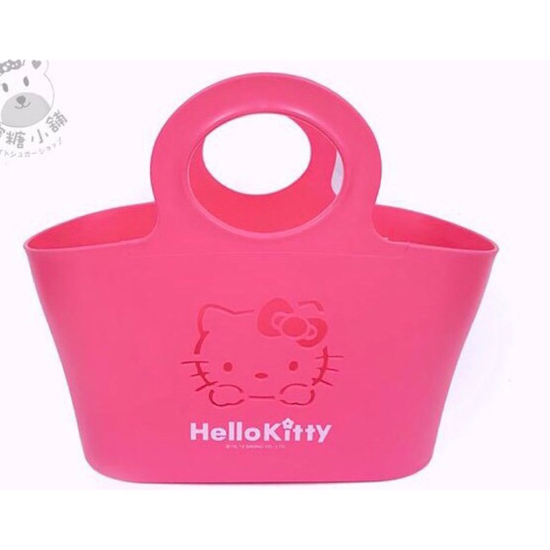 Hello Kitty軟式通風提籃 凱蒂貓塑膠手提籃 底部挖洞設計 桃紅大臉簍空款 韓國進口正品 洗衣籃