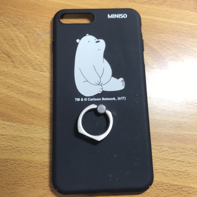 （二手）Iphone7plus手機殼 miniso 熊熊遇見你