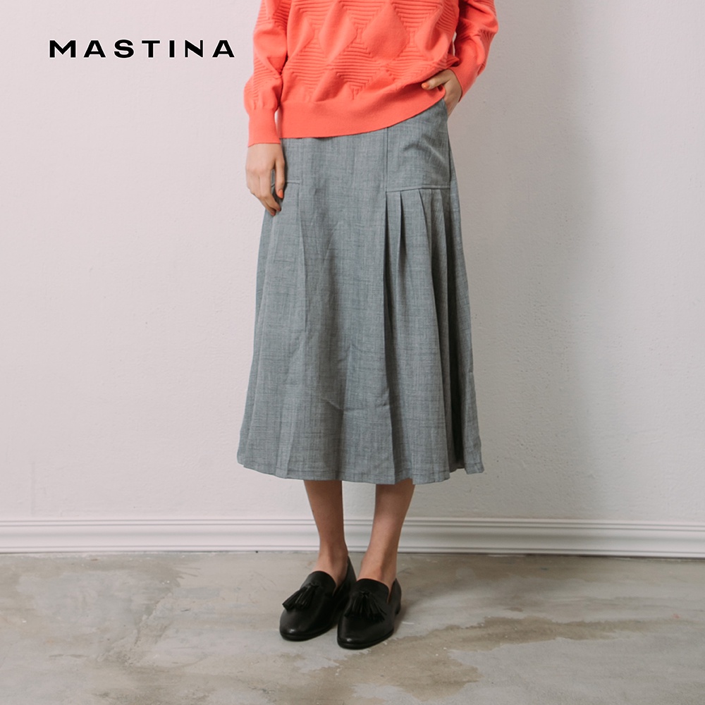 【MASTINA】優雅質感設計款-女長裙 素面 卡 灰(二色/版型寬鬆)