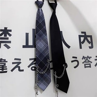 現貨*暗黑個性復古街頭原宿風十字架吊墜格子領帶 硬妹 JK 制服 學院風 襯衫 飾品 西式 男女 情侶