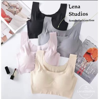 LenaStudios免運加購 一片式無痕冰絲內衣 背心 裹胸 運動內衣 無鋼圈