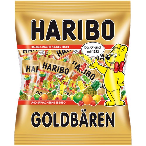 Über 德國 Haribo Goldbären Mini 250g 哈利熊小熊水果軟糖-迷你包 (約20個) 250g