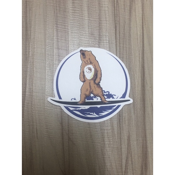 衝浪 Surf 熊 太極 防水 PVC貼紙 D-54