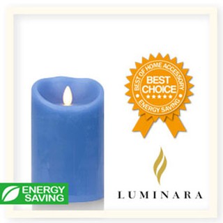 【Luminara 盧米娜拉 擬真火焰 蠟燭】天空藍海洋香氛光滑蠟燭禮盒（中）/66037 +加贈充電電池組