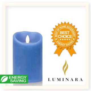 【Luminara 盧米娜拉 擬真火焰 蠟燭】天空藍海洋香氛光滑蠟燭禮盒（中）/66037 +加贈充電電池組