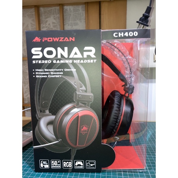 POWZAN SONAR CH400 SONAR RGB 電競耳機 全新 耳罩式 有線 3.5