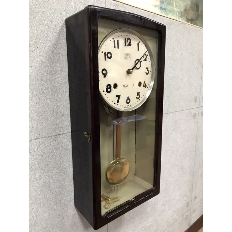 日本帶回中古美品アンティーク柱時計振り子時計昭和レトロ時鐘掛鐘 蝦皮購物