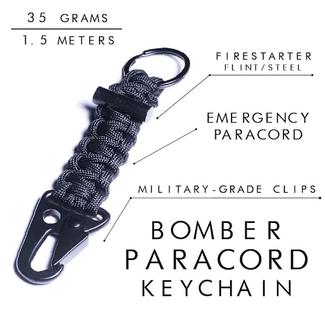 Bomber &amp; Co 美軍降落傘繩打火石鑰匙圈