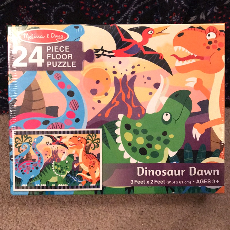 美國瑪莉莎 Melissa &amp; Doug 大型地板拼圖🦕恐龍世界🦖