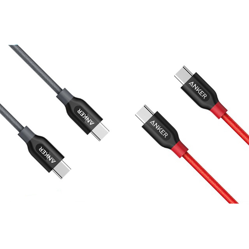 【送攜行袋】ANKER type c 0.9M 紅 傳輸線 充電線 編織線 A8187 USB C to USB C