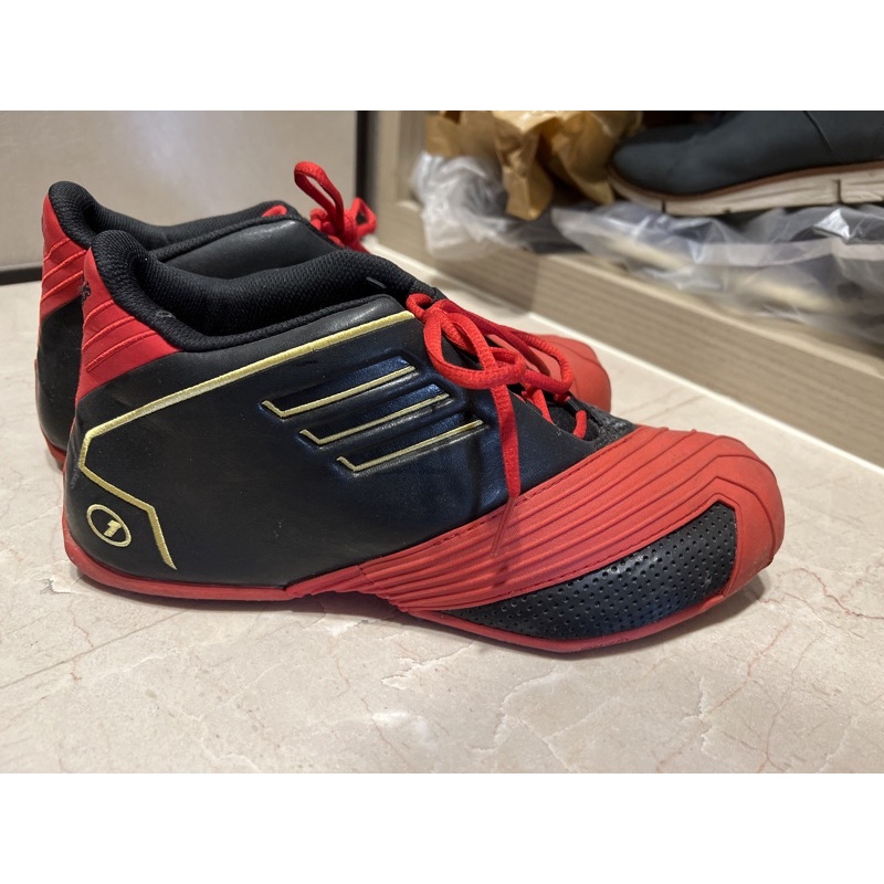 現貨在台 adidas T-mac 1 第1代 黑紅 籃球鞋 US 9 絕版 底近全新