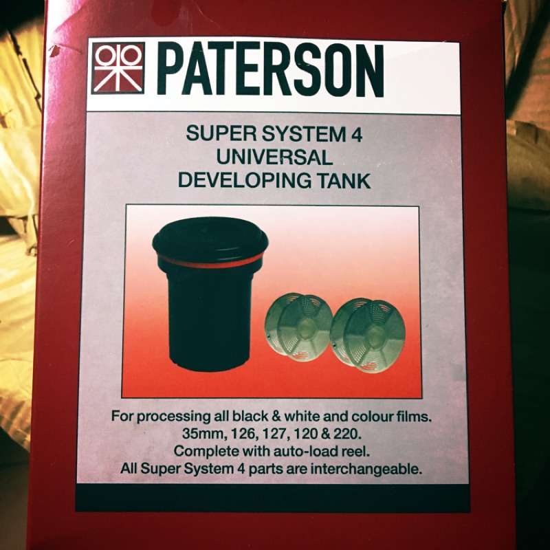 全新paterson 底片沖片罐~可一次沖洗2捲135底片~120底片也可~暗房器材~含片軸