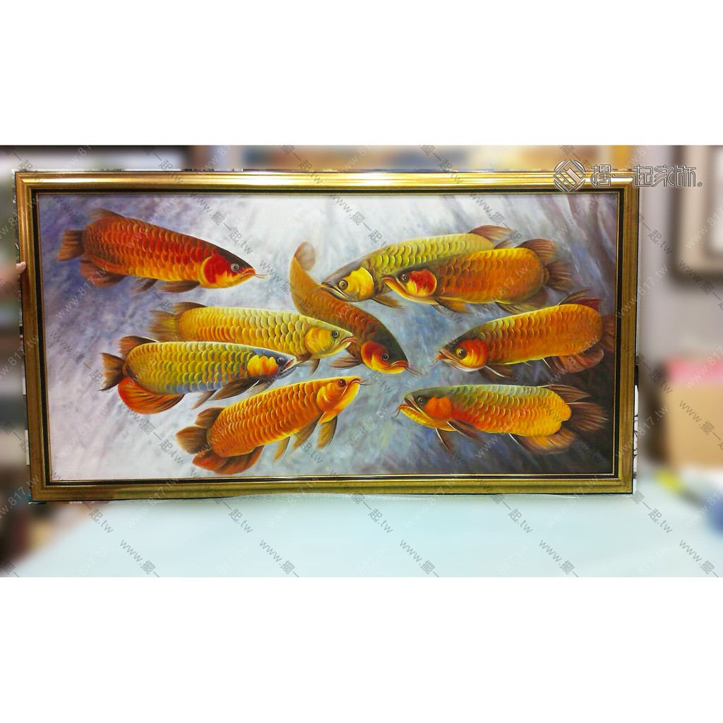 九魚圖 九如魚風水開運畫5531 金龍魚 金 財富 龍 吉祥 魚 富足 招財進寶吉祥富貴吉慶有餘萬事如意 蝦皮購物