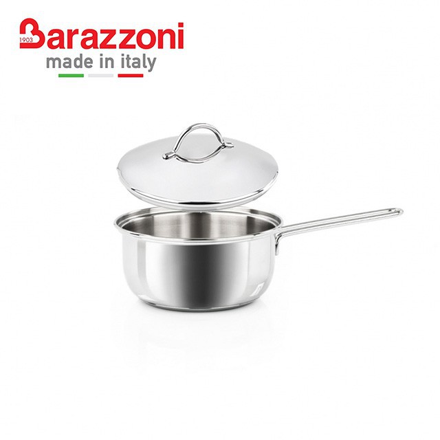 義大利BARAZZONI巴拉佐尼 BONITA系列 12cm 不鏽鋼 單手把 湯鍋 266110012 現貨 廠商直送