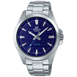 CASIO卡西歐 EDIFICE EFV-140D-2AV 簡約運動風格日期顯示腕錶 / 藍面 43.9mm