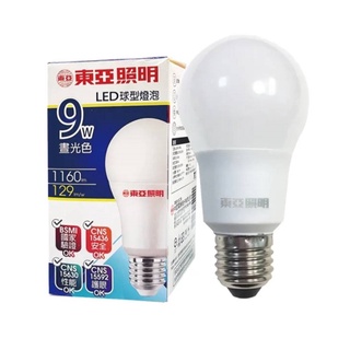 【現貨】東亞照明 9W LED燈泡 全電壓 白光(晝光色) E27