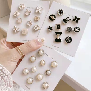 10 件可愛的韓國精美珍珠胸針小水鑽別針珠寶