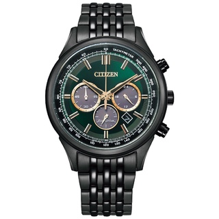 CITIZEN 星辰【CA4418-82X】Chronograph 巖手縣光動能三眼計時男錶-綠 / 41.7mm