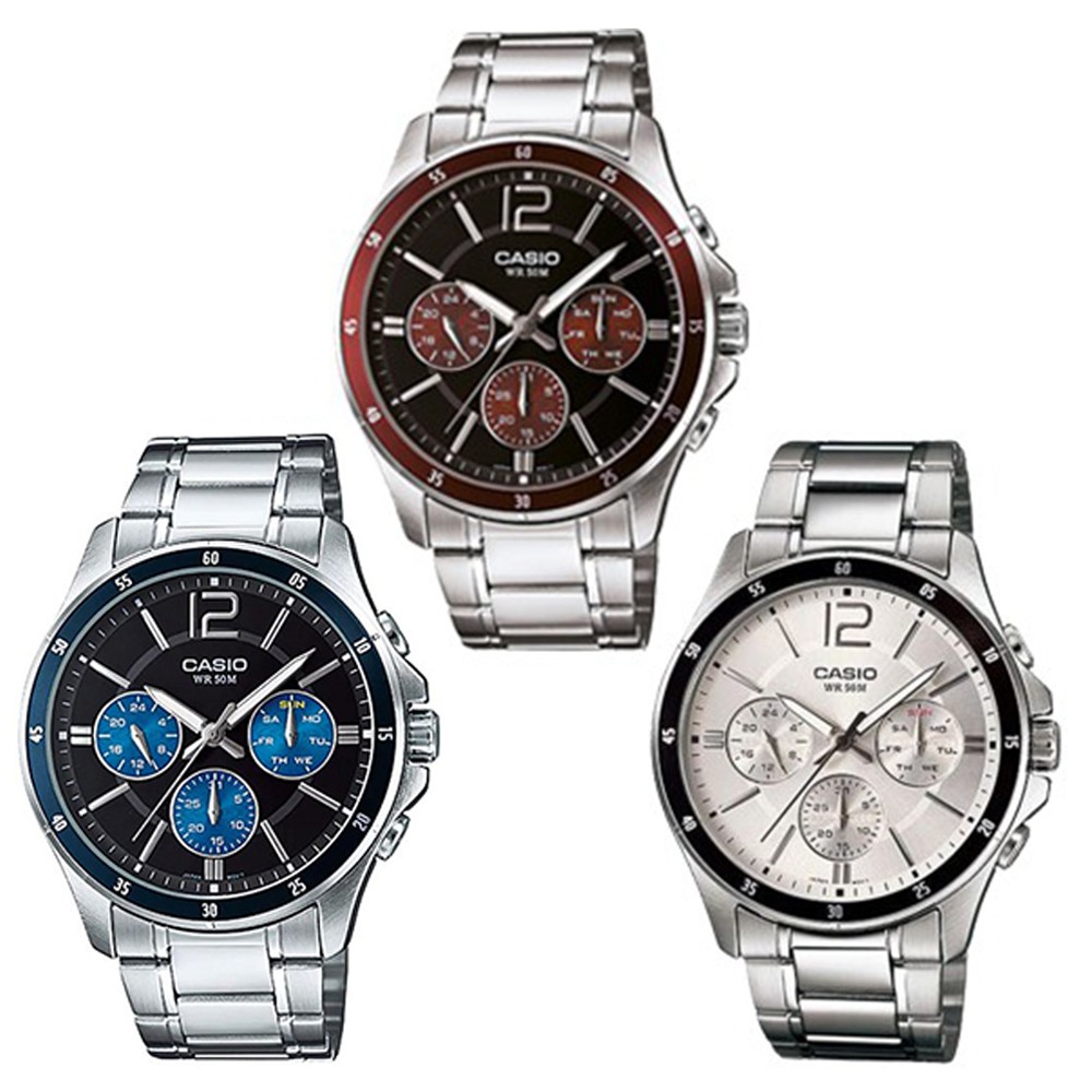 【CASIO】專業實用不鏽鋼款紳士腕錶 共4款 (MTP-1374D系列)正版宏崑公司貨